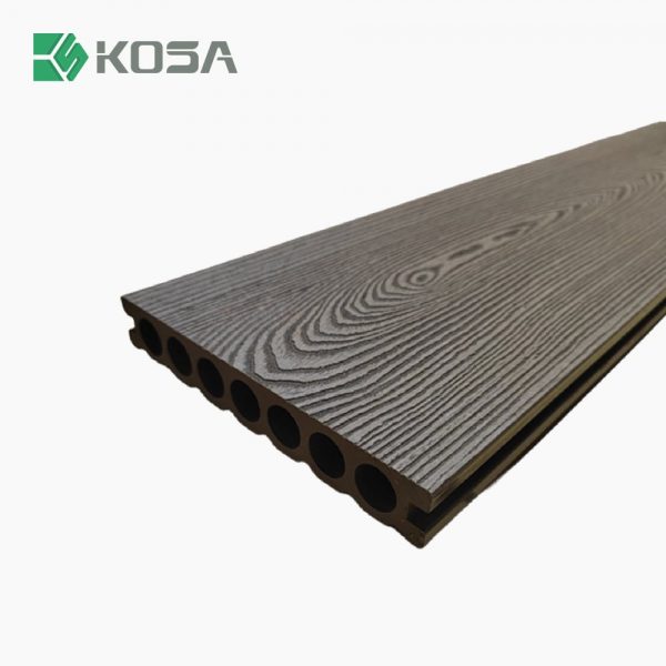 KSD-150Y23 WPC 3D Embossed Decking with Round Holes